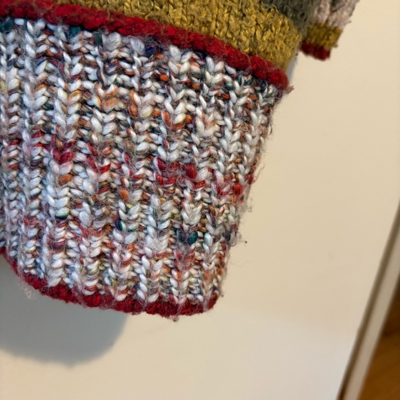 Free People Multicolor Hooded Knit Cardigan - Cream, Mustard, Blue, Red, Olive - Picture 14 of 14